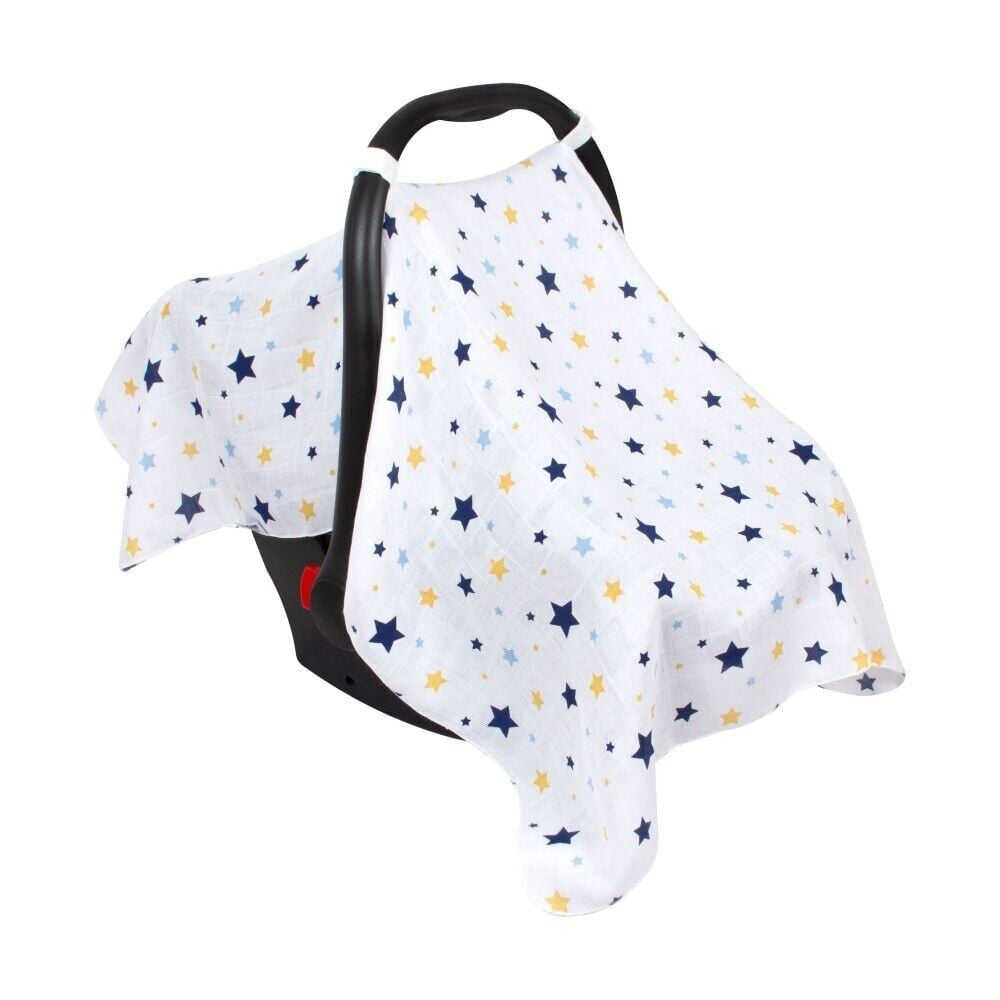 Sevi Bebe Müslin Anakucağı Örtüsü - Yıldız Yağmuru Mavi 41-140-1