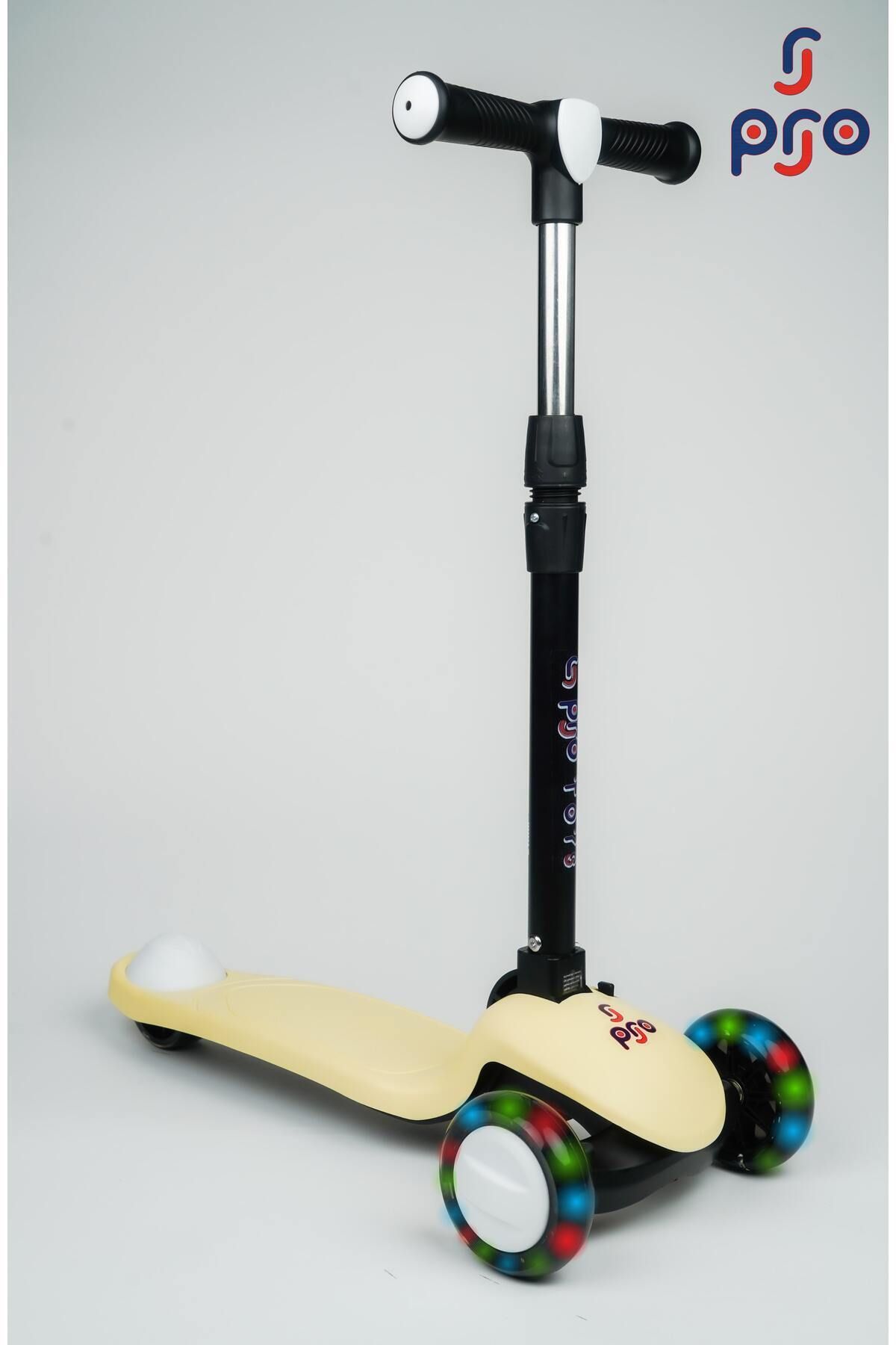 Pro Wheels Katlanır Üç Tekerleki Işıklı Scooter Sarı