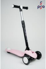 Pro Wheels Katlanır Üç Tekerleki Işıklı Scooter Açık Pembe