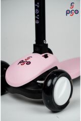 Pro Wheels Katlanır Üç Tekerleki Işıklı Scooter Açık Pembe