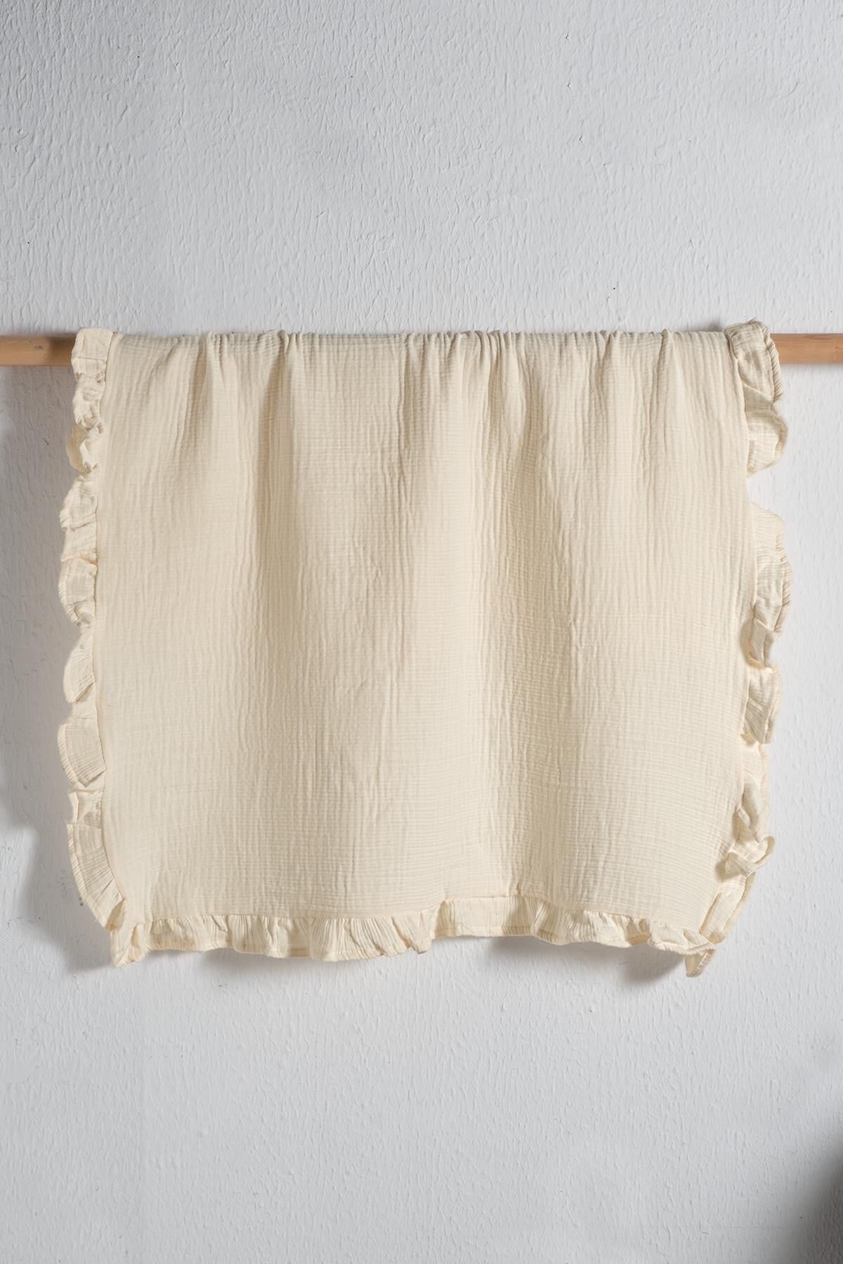 Kanz - 4 Kat Fırfırlı Müslin Örtü(knz-019) 152.01.0263.Krem-----