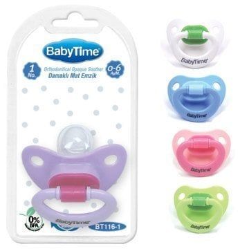 Babytime Bt116-1 Silikon Damaklı Mat Gövdeli Emzik 0-6 Ay
