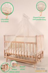 Bebekonfor Elyeza Anne Yanı Beşik ''Krem Fr. Dantelli Uyku Seti ile'' 60*120 - Kademeli DE-10