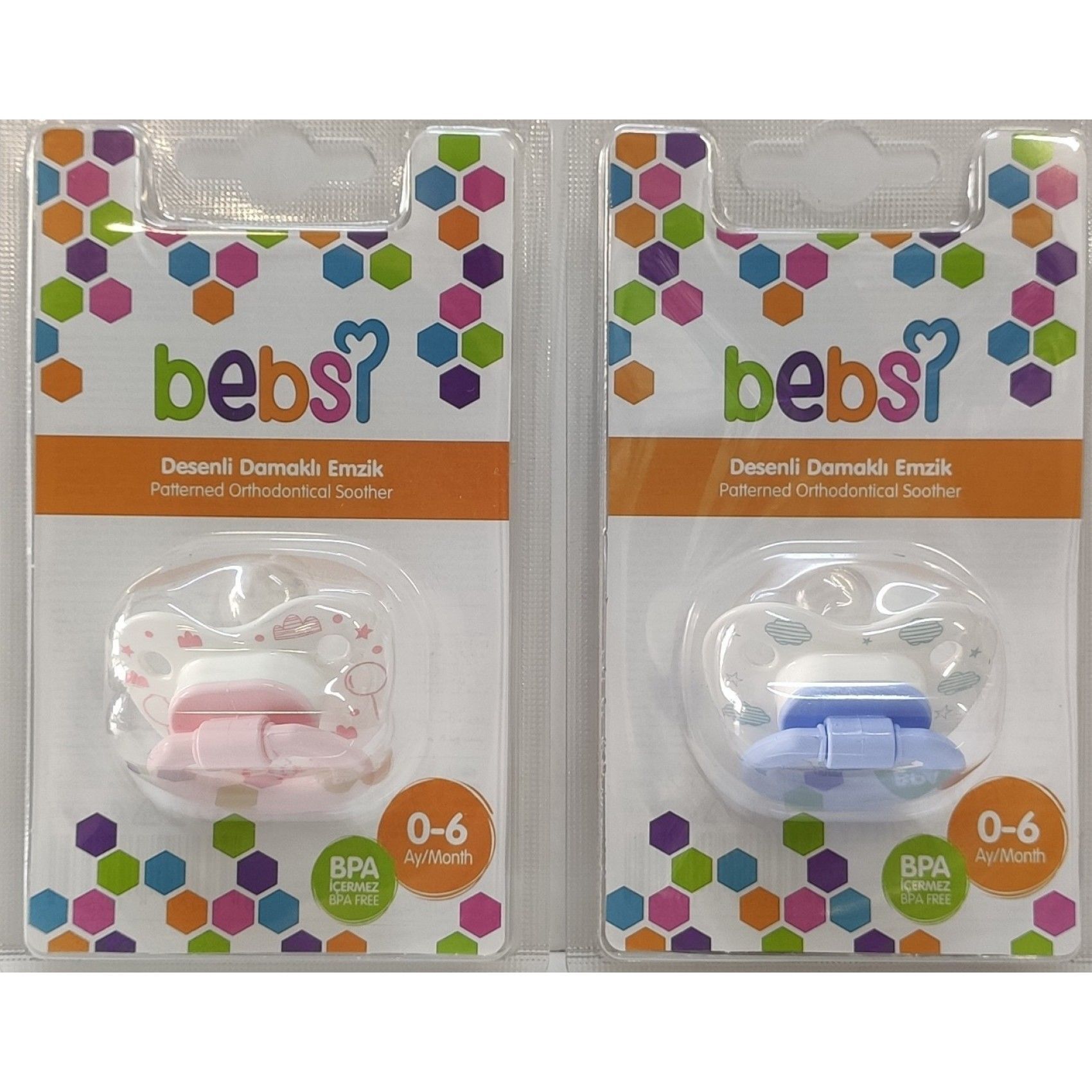 Bebsi Desenli Damaklı Emzik 0-6 Karma Renk