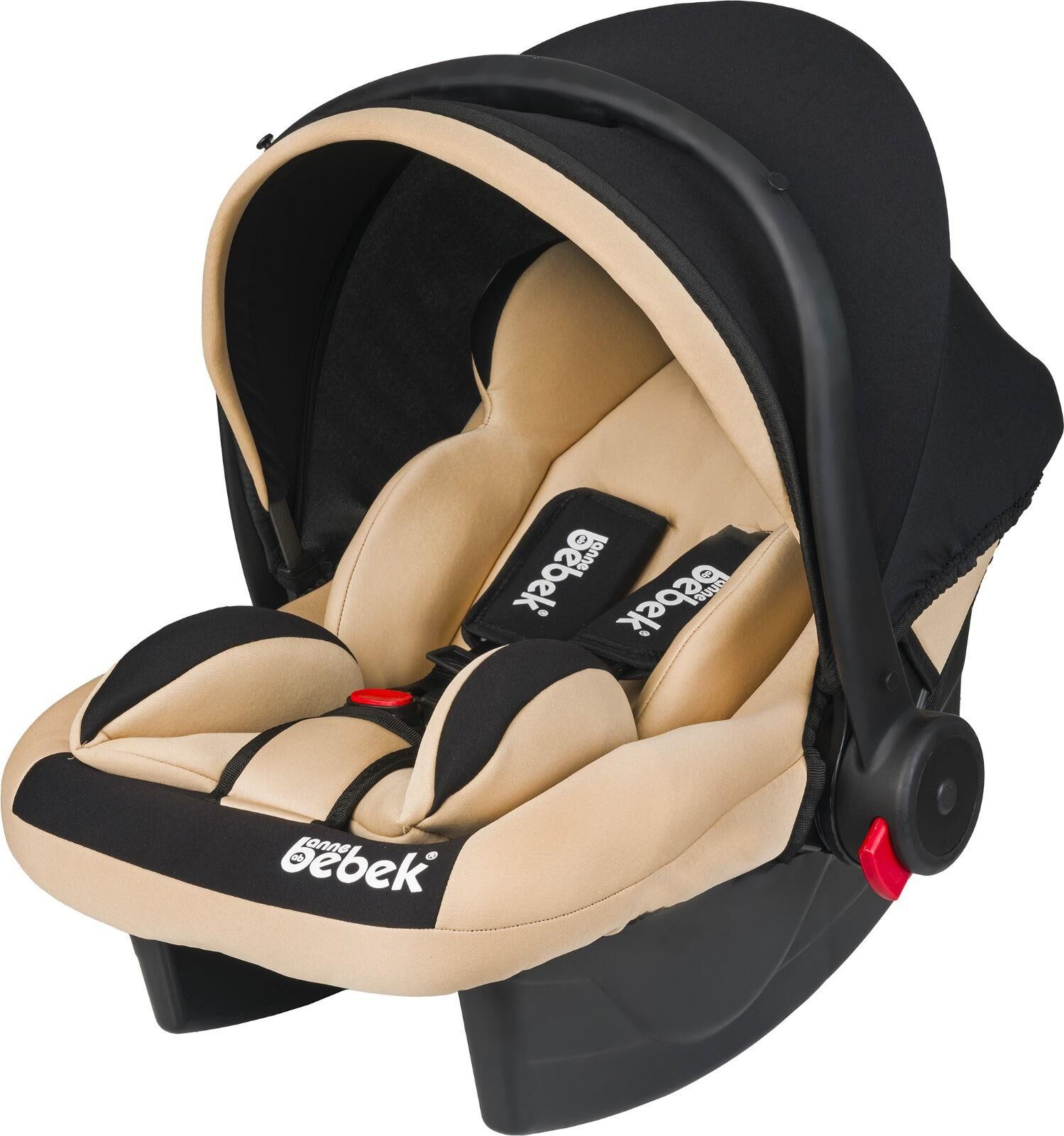 Anne Bebek Lüx Pedli Taşıma Puseti Bej Siyah