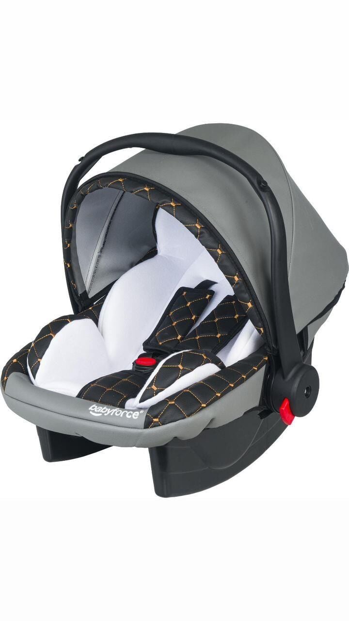 Anne Bebek Deri Taşıma Puseti Gri Siyah