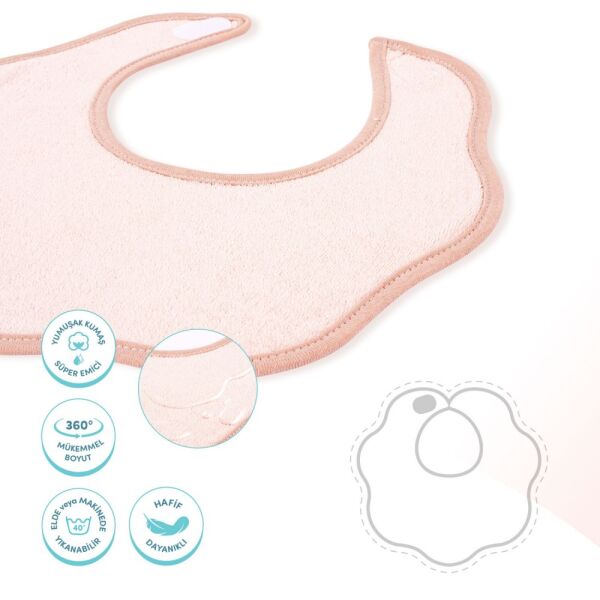 Sevi Bebe 2'li Havlu Önlük Pembe 35-2