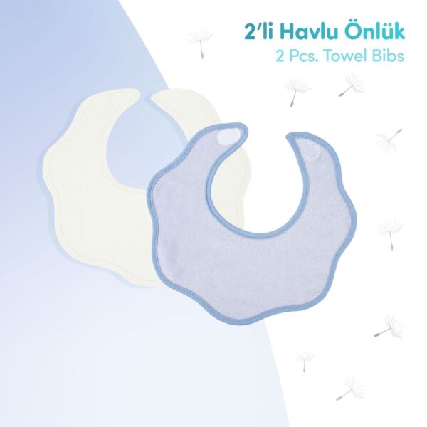 Sevi Bebe 2'li Havlu Önlük - Mavi 35-1