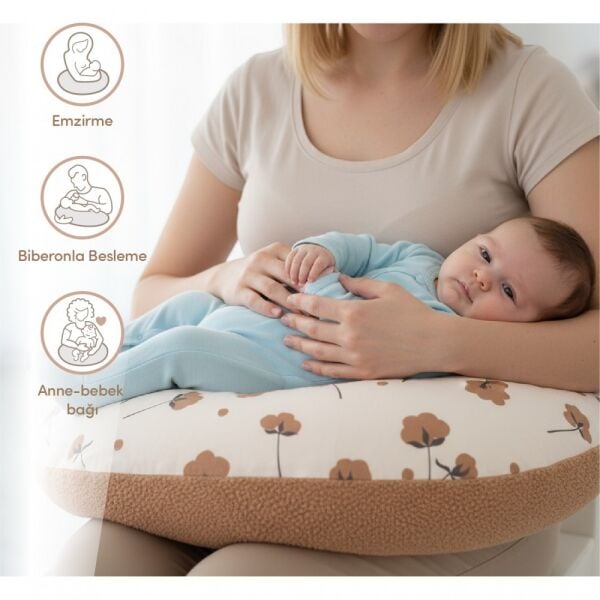 Sevi Bebe Teddy Emzirme Minderi - Kahverengi 77-14