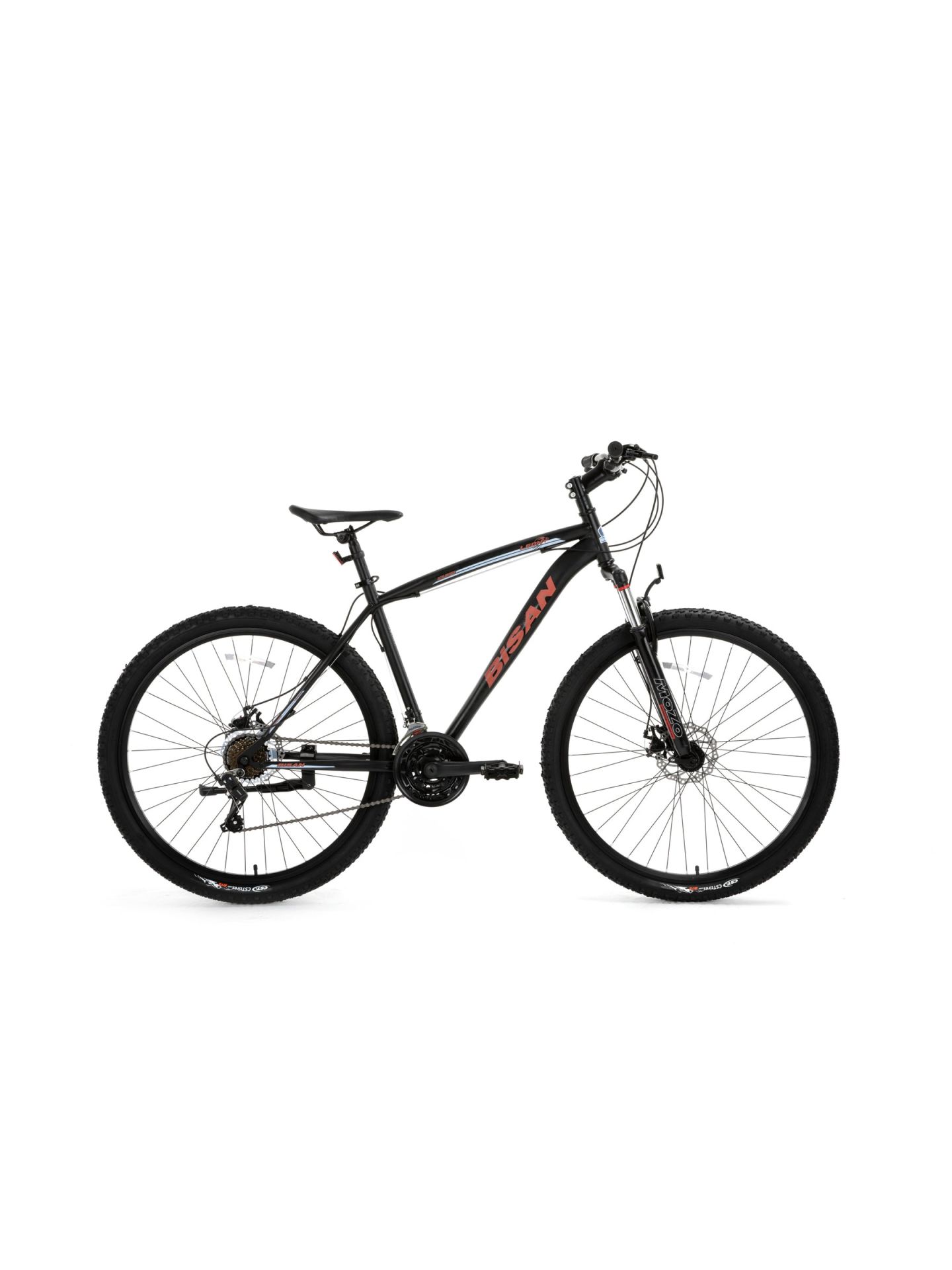Bisan Leon Md-24 Ürün Rengi: Mat Siyah   Kadro: 19'' - 48 Cm   Vites: 3X7 Vites   Tekerlek: 27.5''   Etiket Rengi: Kırmızı