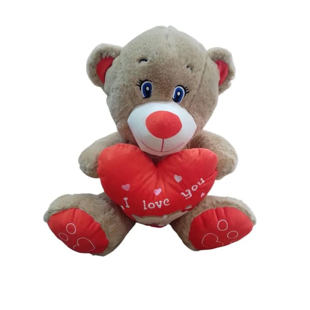 Pufu Toys 35 Cm Kalpli Kirpikli Ayıcık(50) 04046