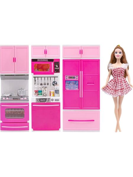 Oydaş Oyuncak Sunman Anlily Bebek + 3'lü Mutfak Seti 02322