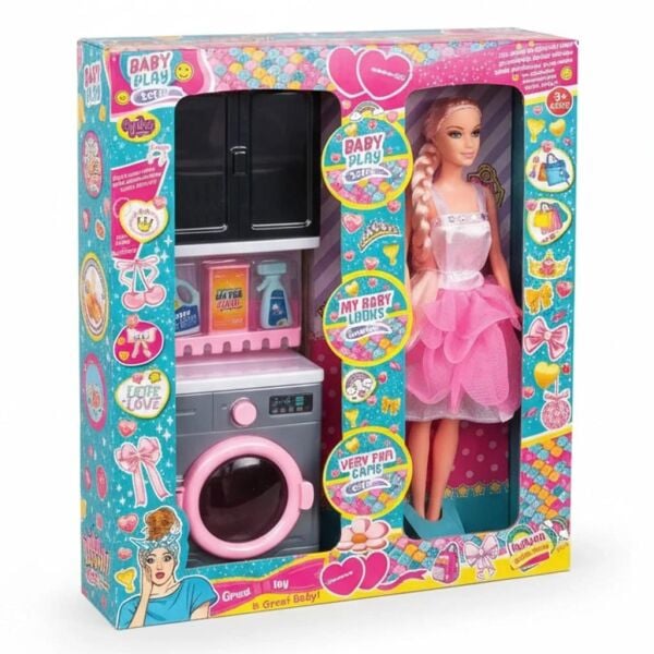 Oydaş Oyuncak Çamaşır Makinesi Bebekli 02388