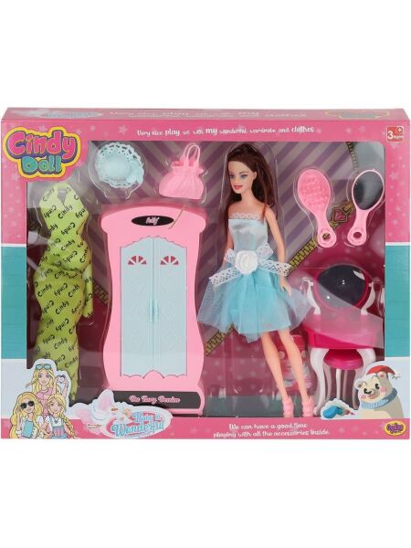 Oydaş Oyuncak Cındy Doll Dolaplı Makyaj Masalı Bebek 02453