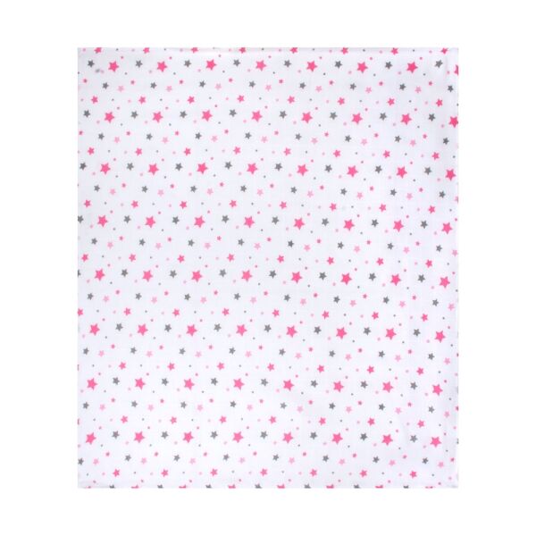 Sevi Bebe Desenli Müslin Battaniye 120x100 cm - Yıldız Yağmuru Pembe 319-140-2
