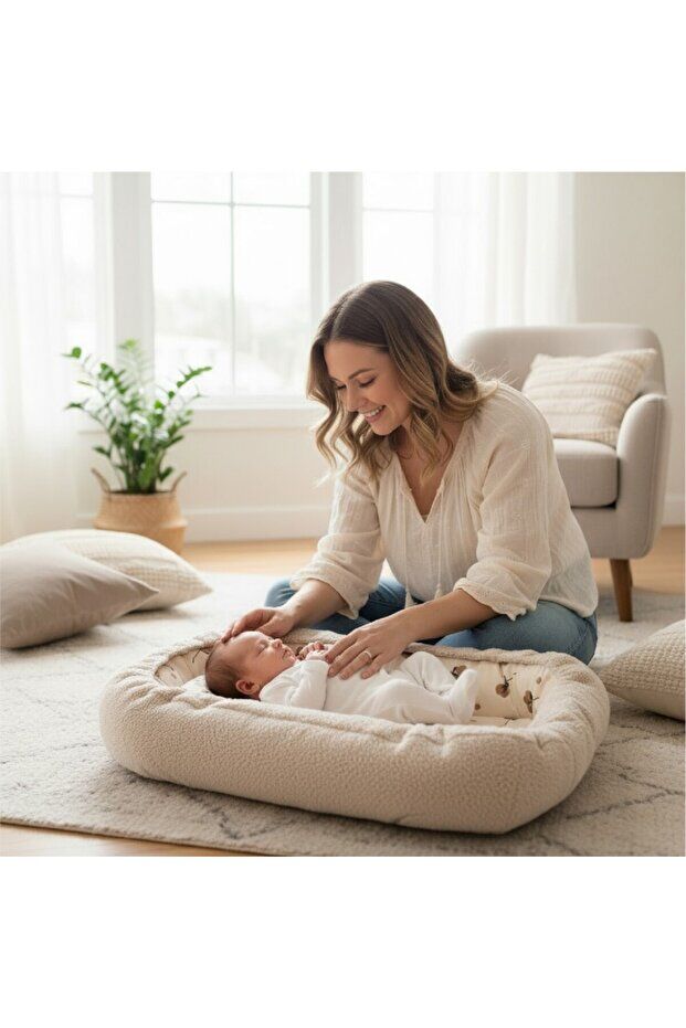 Sevi Bebe Teddy Anne Yanı Yatağı - Ekru 280-5
