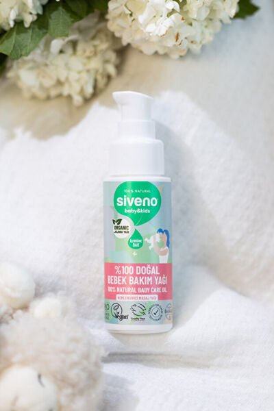 Siveno %100 Doğal Bebek Yağı Organik Jojoba Bakım Masaj Yağı Parafinsiz Bitkisel Vegan 50 ml
