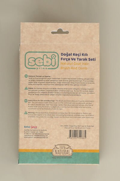 Sebi Prime Bebek Doğal Keçi Kılı Fırça Ve Tarak Seti