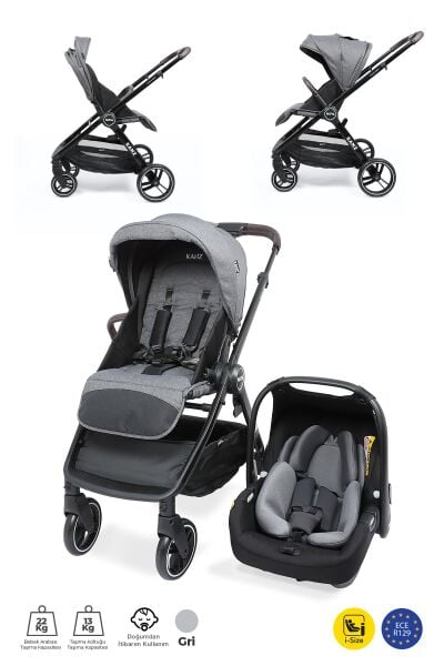 Kanz Nova Travel Sistem Bebek Arabası Gri
