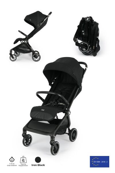 Kanz Bold Autofold Kabin Boy Bebek Arabası Ironblack