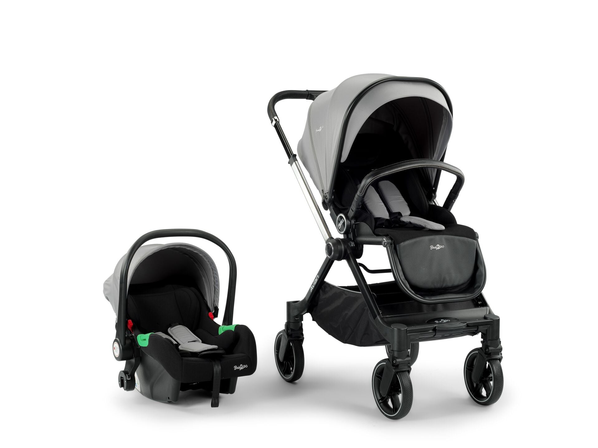 Baby2go Avian Akıllı  360 Teker Travel Sistem Bebek Arabası Gri Yeni Ürün