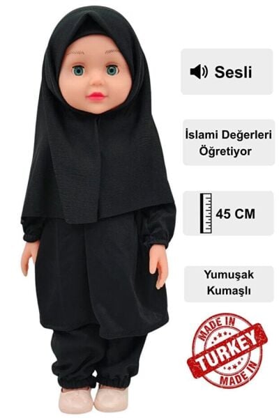 Global Toys Tesettürlü Meryem Bebek – 45 Cm  Yumuşak Kumaşlı Karma Renk
