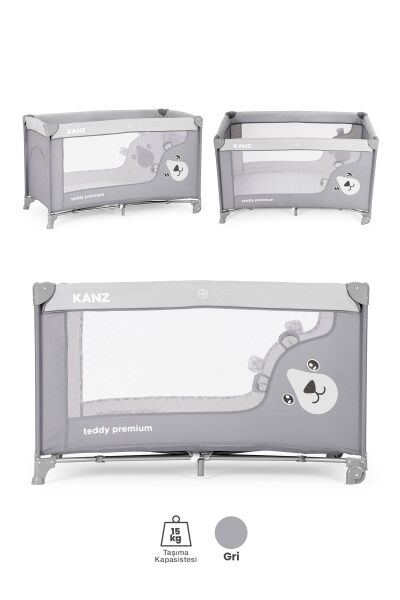 Kanz Teddy Premium Oyun Parkı ve Park Yatak Gri 60 x 120