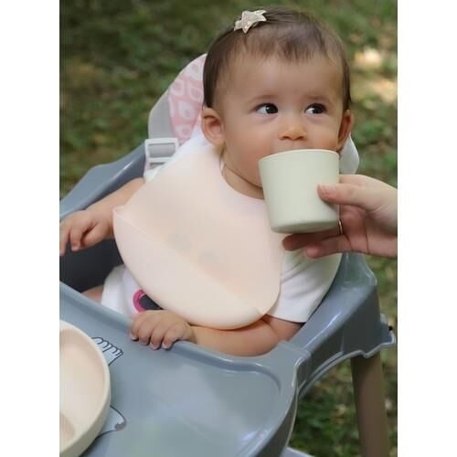 Babyjem Mini  Silikon Önlük Ekru 718