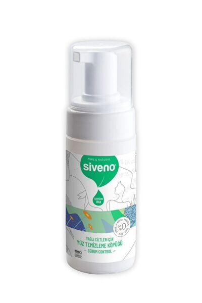 Siveno %100 Doğal Yüz Temizleme Köpüğü Yağlı Ciltler İçin Makyaj Siyah Nokta Sivilce Vegan 100 ml
