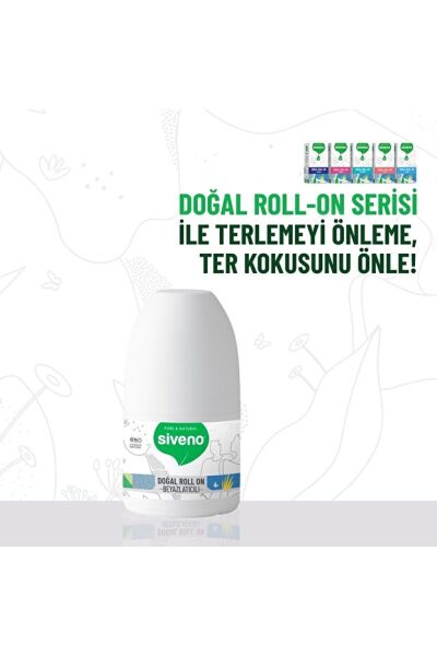 Siveno %100 Doğal Roll-On Beyazlatıcı Etkili Deodorant Ter Kokusu Önleyici Bitkisel Lekesiz 50 ml