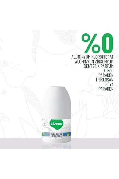 Siveno %100 Doğal Roll-On Beyazlatıcı Etkili Deodorant Ter Kokusu Önleyici Bitkisel Lekesiz 50 ml