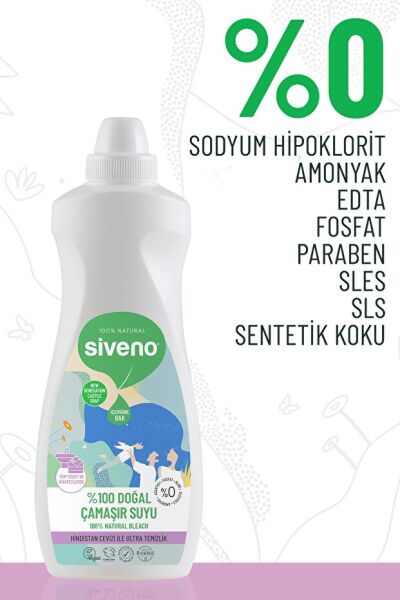 Siveno %100 Doğal Çamaşır Suyu Bitkisel Lavanta Çay Ağacı Tüm Yüzey ve Kumaşlarda 700 ml