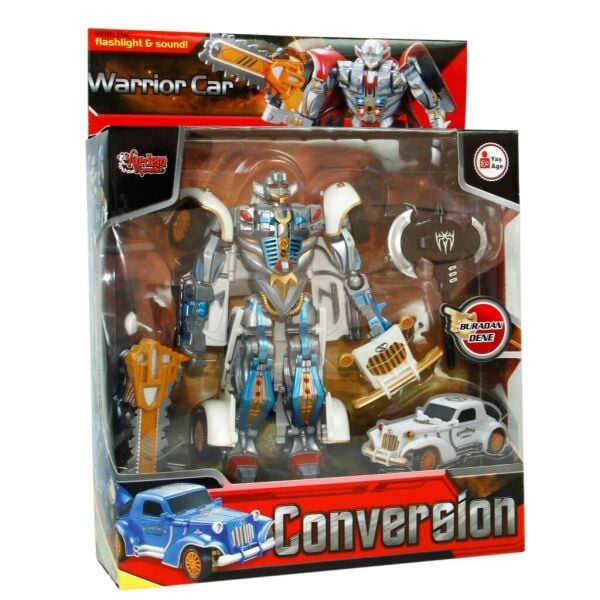 Vardem Kutulu Dönüşebilen Robot - Araba (Işıklı Ve Sesli)