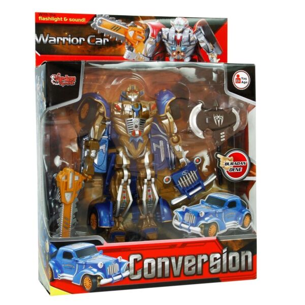 Vardem Kutulu Dönüşebilen Robot - Araba (Işıklı Ve Sesli)