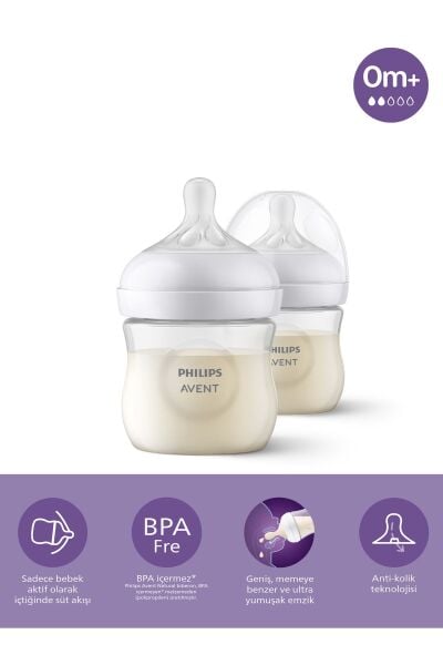 Philips Avent Natural Response Doğal Tepkili Pp 2'li Biberon Seti, 125ml, 0 Ay - Cam Değildir.