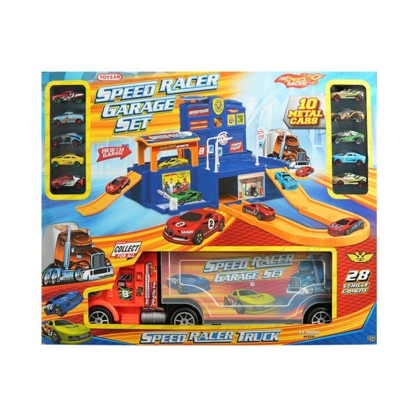 Toysan Speed Racer Tırlı 10 Metal Araçlı Garaj