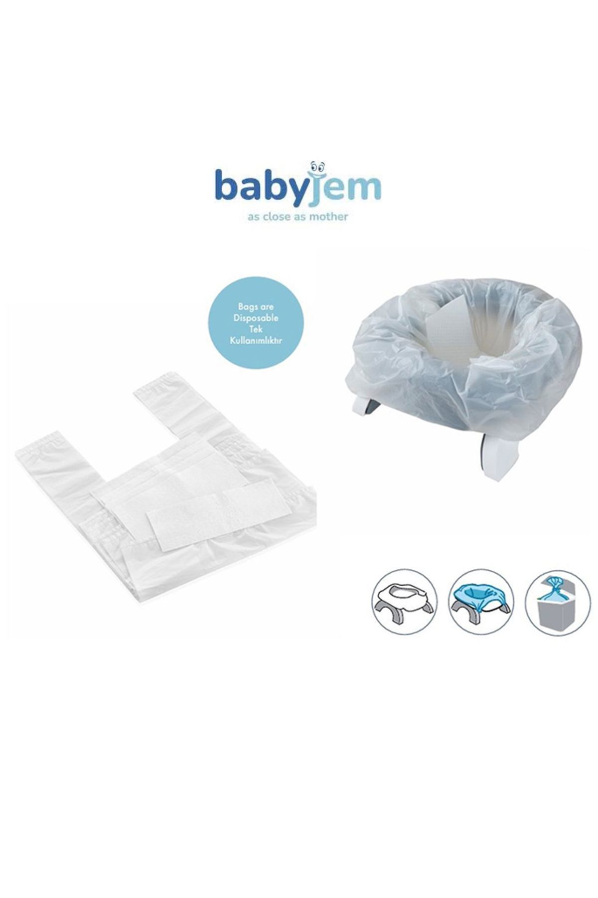 Babyjem Portatif Lazımlık Yedek Poşeti 20Li Kutulu 592