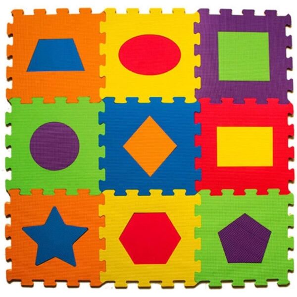 Matrax Akçiçek Oyuncak Puzzle 33x33 Cm 7 Mm Geometrik Şekiller