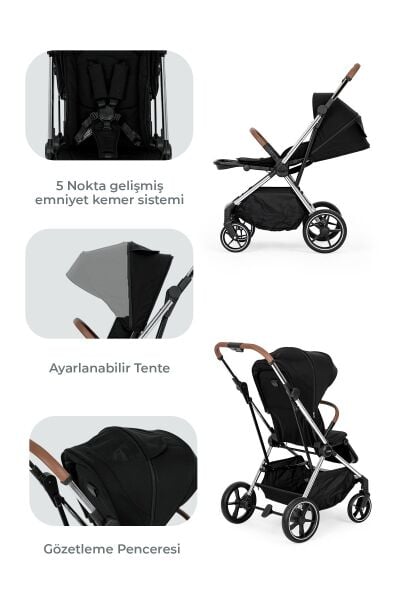 Kanz Snap Autofold Travel Sistem Bebek Arabası Darkness Black