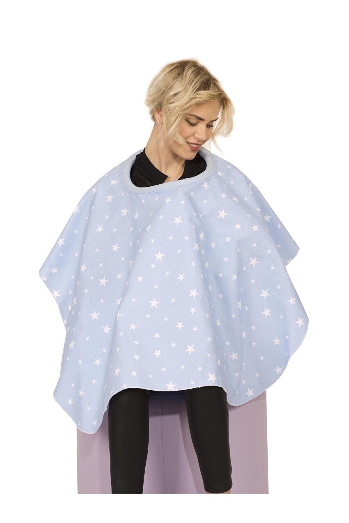 Sevi Bebe Anne Emzirme Örtüsü - Mavi Yıldız 6280-1