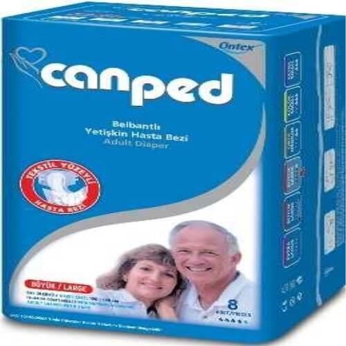 Canped Bel Bantlı Büyük Hasta Bezi 8 Adet