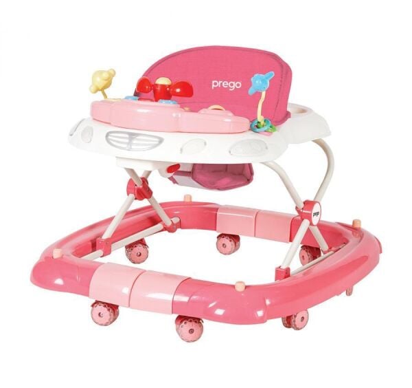 Prego Digo Sallanan Silikon Tekerlekli Bebek Yürüteci 5082 Pembe