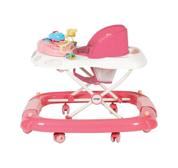Prego Digo Sallanan Silikon Tekerlekli Bebek Yürüteci 5082 Pembe