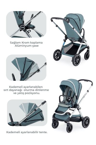 Kanz Explorer Autofold Travel Sistem Bebek Arabası Hunter Green