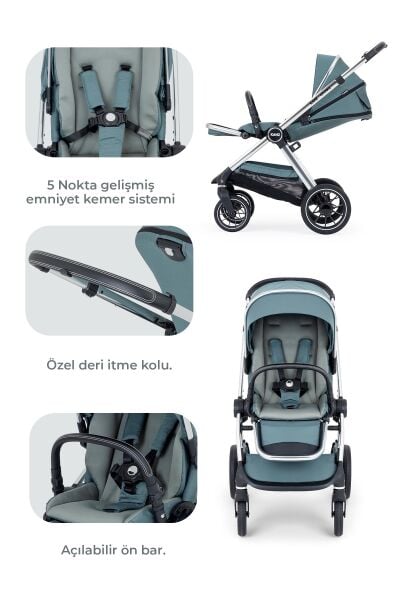 Kanz Explorer Autofold Travel Sistem Bebek Arabası Hunter Green