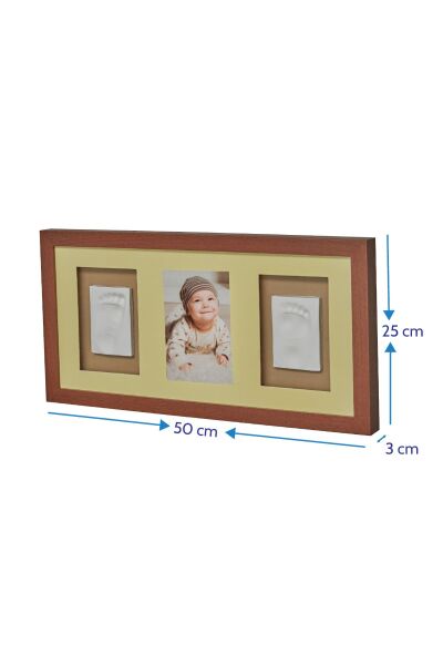 Baby Memory Prints Üçlü Çerçeve Frame Ceviz