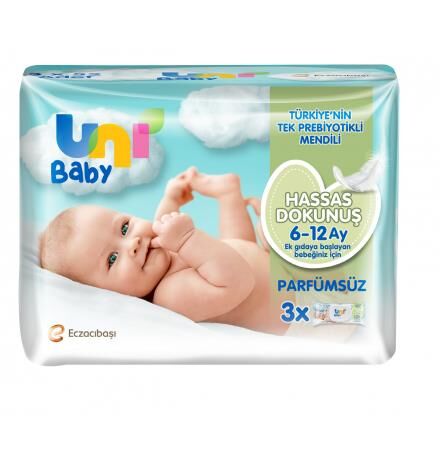 Uni Baby Hassas Dokunuş Islak Mendil 3x52 li
