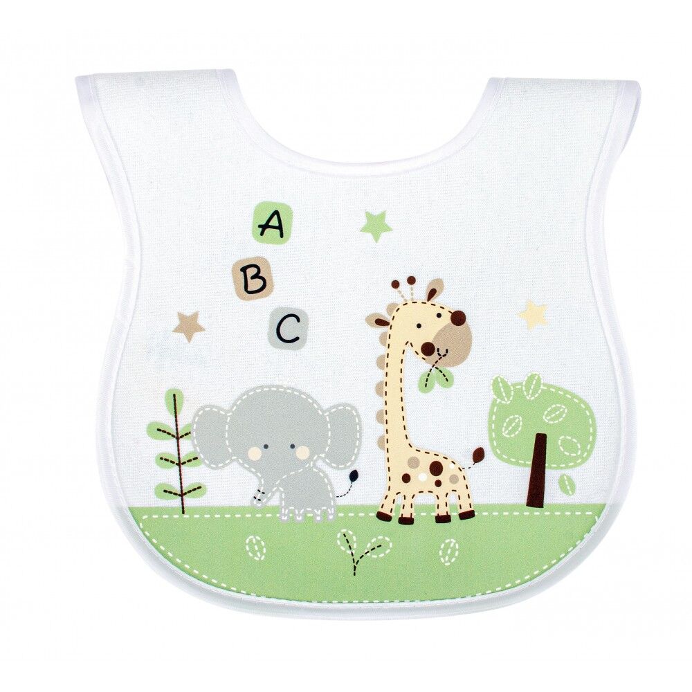 Sevi Bebe Cırtlı Havlu Mama Önlüğü - Fil ve Zürafa 17-202