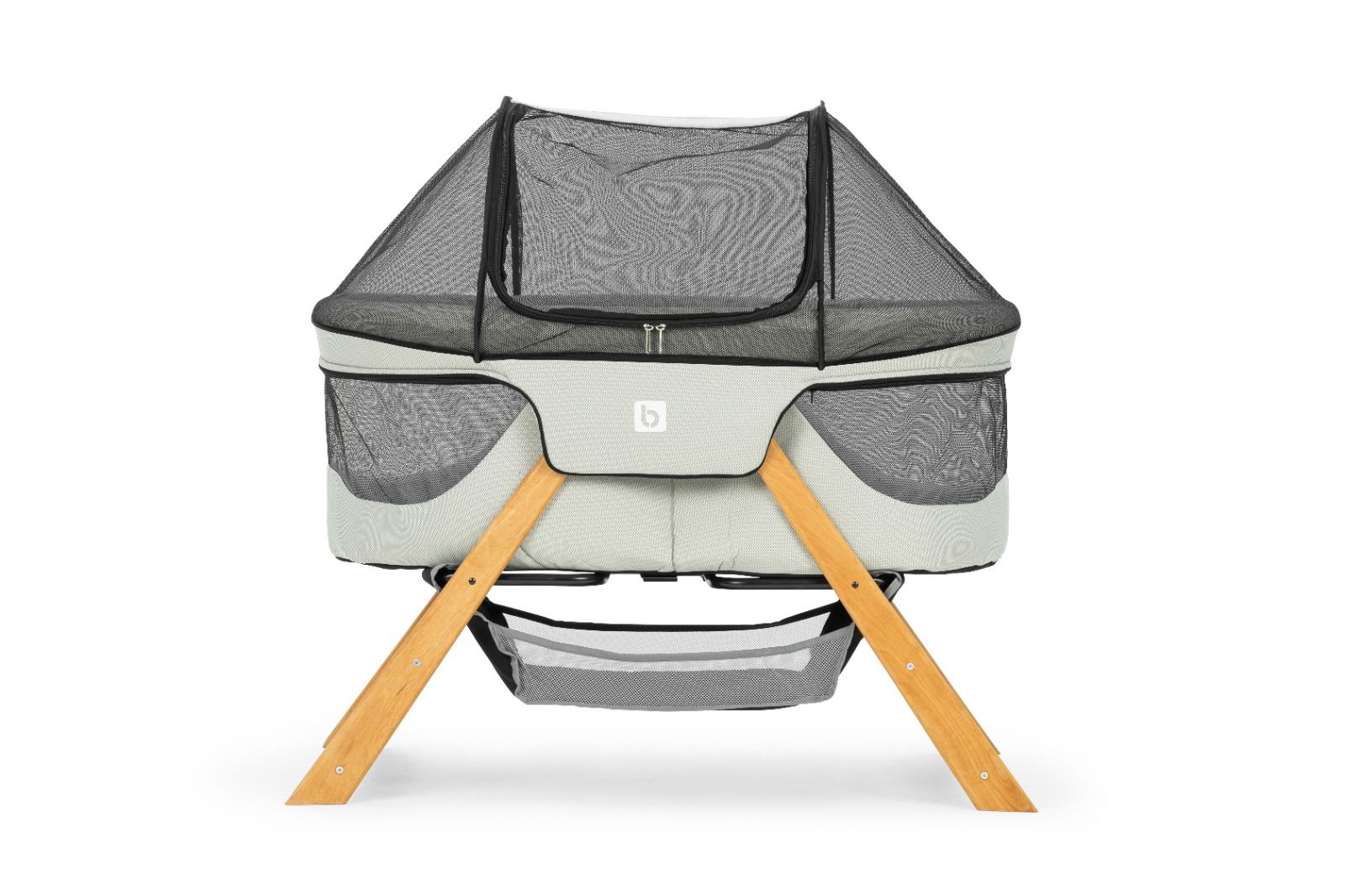 Quard & Baby Bushuo Angel Ahşap Sallanabilen Portatif Beşik B00104 Gri