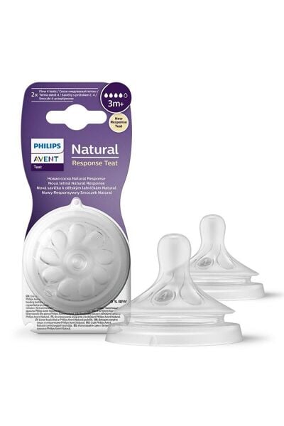 Philips Avent Natural Response 2'li Biberon Emziği, 4 Numara, 3 Ay+
